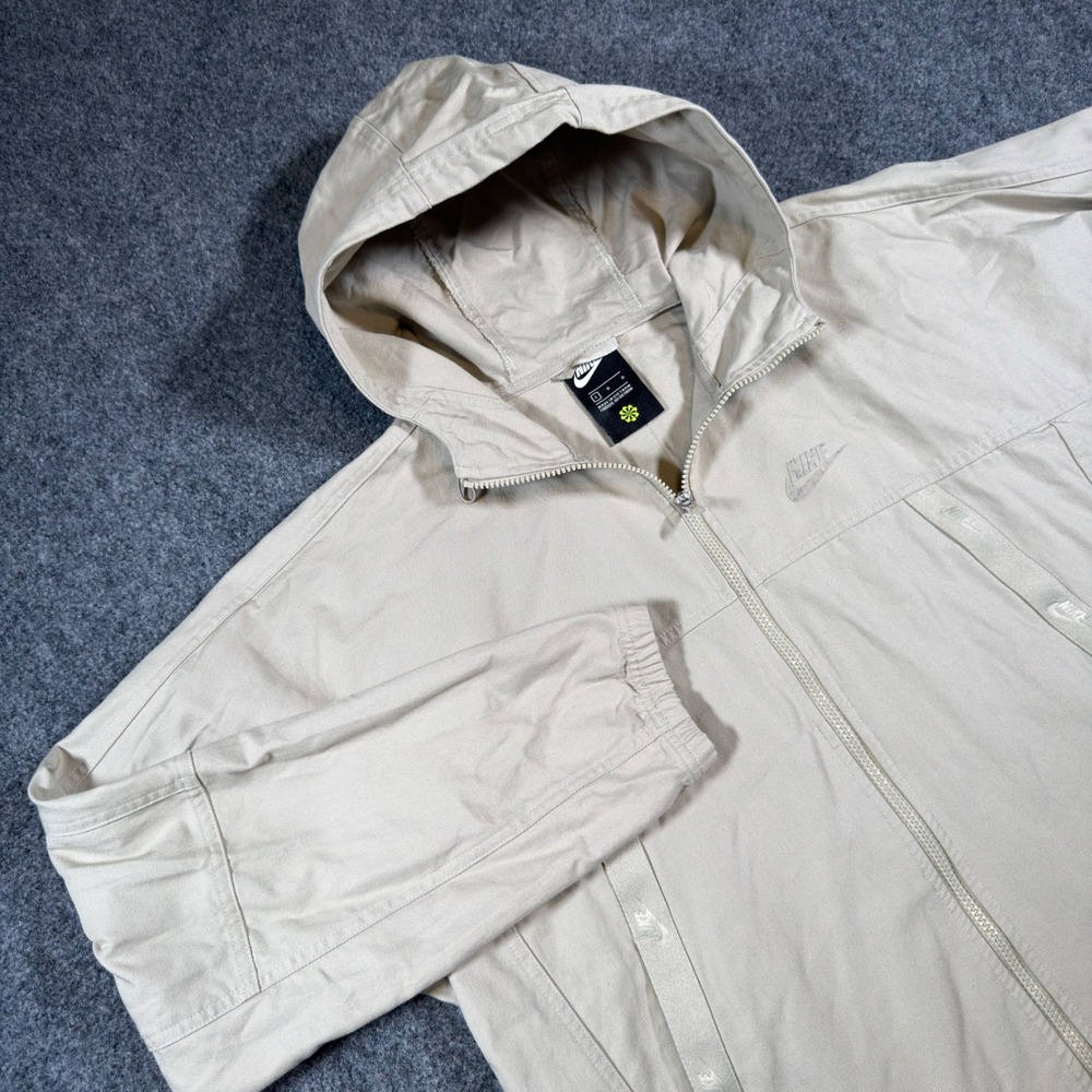 Nike Sportswear Men's Canvas Jacket Hooded Full Zip Size Large Loose Fit